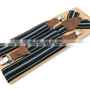 Fashion Brand 3 Clips Men's Suspenders Adult Striped Suspenders thumbnail-1