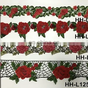 Fancy Multi Colored Flower Trim Lace thumbnail-5