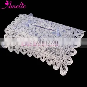 Victorian Style Handmade Cotton Battenburg Lace Trim Tissue Box Cover thumbnail-1