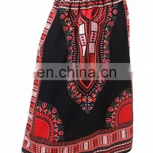 Dashiki African Skirt Cotton Mexican Hippie Tribal Ethic Boho Black Cotton Mexican Hippie Shirt Wrap With Elastic Skirt African thumbnail-3