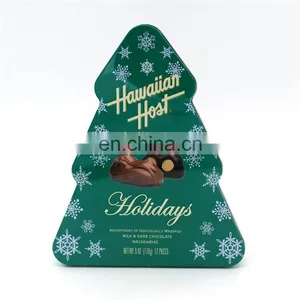 Christmas Tree Shaped Metal Chocolate Packaging Tin Box Factory thumbnail-3
