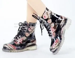 Popular Style Women Shoes,New Fashion Transparent Lady Rain Shoes,Transparent PVC Rain Shoes thumbnail-1