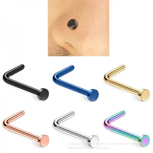 European and American Fashion Simple Personality Nose Nail Stainless Steel Foreign Trade Accessories Factory Direct Sale Wholesale Titanium Ear Studs thumbnail-1