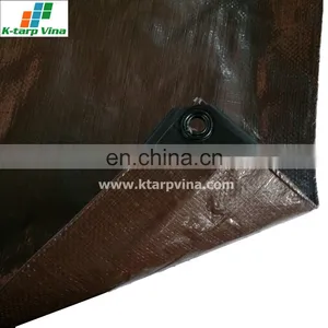 PE TARPAULIN # CANVAS # BROWN COLOR # 150 GSM # FULL REINFORCEMENTS thumbnail-2
