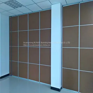 MDF Aluminum Mobile Wood Movable Operable Track Rollers Sliding Partition Walls thumbnail-1