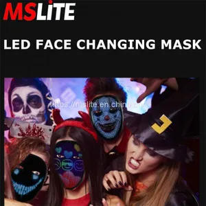 APP Full-Color LED Face-Changing Glowing Mask Christmas Party Dance Bar Nightclub Atmosphere Props Party Effect thumbnail-1