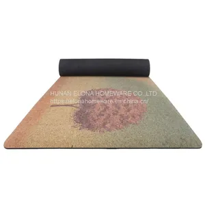 Non-slip Non-toxic Lightweight Cork Printed Yoga Mats Yoga Equipment thumbnail-1