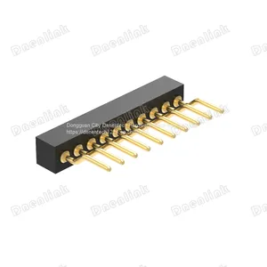 Dnenlink 1.27mm Pitch Single Row H2.0mm Plane Contact Right Angle Female Header SMT Type PogoPin Header thumbnail-3