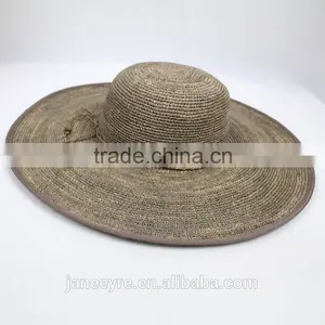 New Design Custom Adjust Raffia Straw Crochet Hat Wholesale thumbnail-1