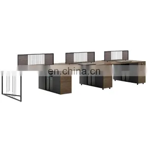 Wholesale Luxury Modern l Shaped Wooden Metal Executive Computer Office Desk thumbnail-1