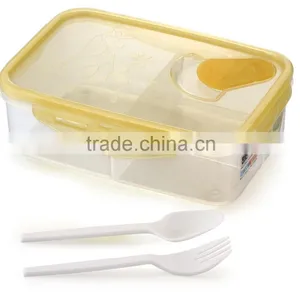 Hot Sale Airtight Square Plastic Microwave Lunch Box With Cutlery thumbnail-1