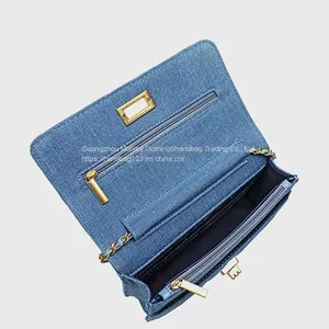 High-quality Rhombus Chain Bag Fashion Denim Small Fragrance Style Messenger Shoulder Bag thumbnail-3