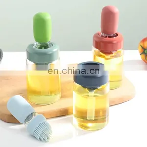 Kitchen Oil Dispenser With Brush Silicone Oil Dispenser Brush Glass Container Barbecue Spray Bottle for Kitchen Accessories thumbnail-5
