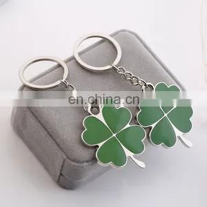 High Quality Green Leaf Clover Keychain Fashion Creative Beautiful Four Leaf Clover Lucky Key Chain Jewelry thumbnail-1