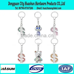 Newest Design Anchor Shape Rhinestone Metal Keychain thumbnail-4