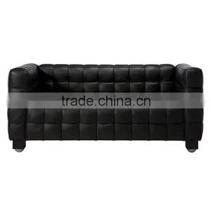 Replica High Quality European Style Genuine Leather 2 Seater Josef Hofmann Kubus Sofa thumbnail-1
