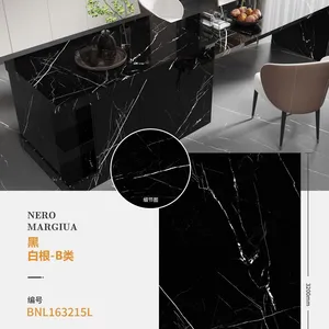 Black Marquina Fullbody Sintered Stone 3200*1600*20 Slab for Countertop Wall thumbnail-1