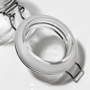 Glass Jar for Powdery Substances, 190ml, 200ml, 250ml, With a Buckle Lock, Transparent Glass Material thumbnail-5
