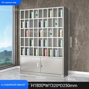 Stainless Steel Water Bottle Storage Rack - Waterproof & Dustproof Design for Cafeteria & Workshop thumbnail-3