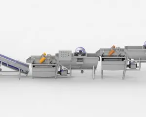 Stainless Steel Leafy Vegetables Processing Line With 380V Power & 14.92KW Fan thumbnail-1