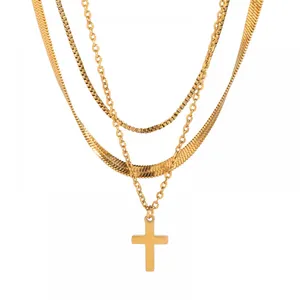 Minimalist Waterproof Stainless Steel Gold Necklace - Exquisite Custom Fashion Jewelry thumbnail-1