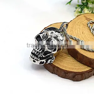 Custom Jewelry Necklace Jewelry Silver Men Skull Pendant Necklace Jewellery Supplier's Choice thumbnail-5
