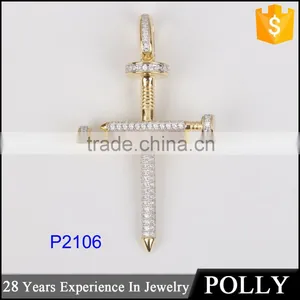 Hot Sales 925 Sterling Silver Cross With Diamond Jewelry Pendant Necklace thumbnail-1