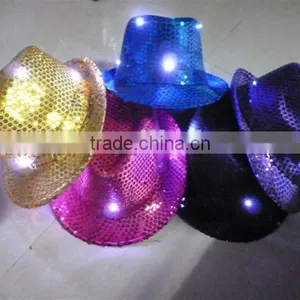 LED Shiny Paillette Cowboy Hats thumbnail-1