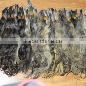 Raw Grey Hair Bulk Real Virgin Hair Unprocessed Grey Hair Extension thumbnail-1