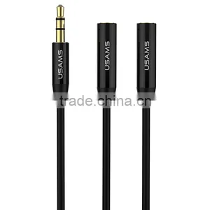 USAMS 50cm Hifi Rca Jack Cable Female to 3.5 Male Stereo Audio Cable Extension Aux Cable for IPhone 6s Headphone Speaker MT-5750 thumbnail-2