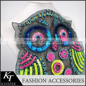 Decorative Animal Logo Sequins Patch/Black Lace Patch thumbnail-3