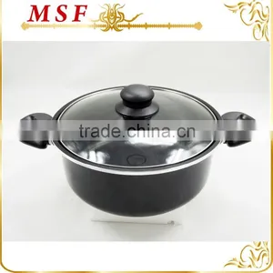 Forged Aluminum Imitation Nonstick Coating Pressed Aluminum Casserole Hot Pot Cheap Price thumbnail-1