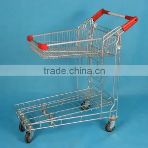 Folding Wire Steel Supermarket Trolley Cargo Cart Warehouse Trolley thumbnail-4