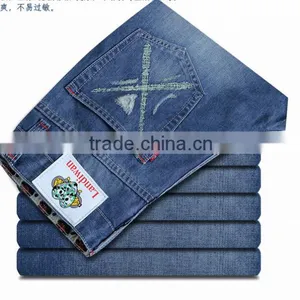 2014 Lastest Design Long Low Waisted Ripped Men Jean Wear Printed Washed Wholesale Popular Blue Men Jean Pants Trouser thumbnail-4