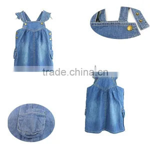 100%Cotton Denim Fashion Girls Dresses thumbnail-1