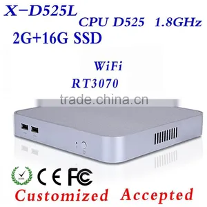 INTEL D525 Small Size but Durable and Efficient Computers Fanless Mini Computer Desktop pc Case thumbnail-1
