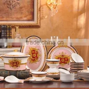 Home Wholesale Dark Red Tableware Dinnerware Set for German Porcelain Dinnerware thumbnail-5