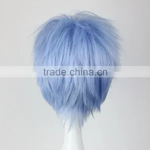 Fashion New Kuroko's Basketball Kuroko Tetsuya 32cm Short Ice Blue Synthetic Anime Cosplay Wig thumbnail-4