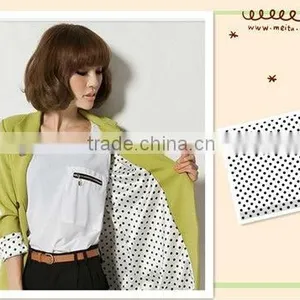 100% Polyester Cheap Polka Dots Printed Taffeta Interlining Fabric thumbnail-1