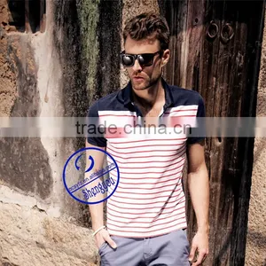 Custom Striped T-shirt Wholesale Polo Shirt thumbnail-3