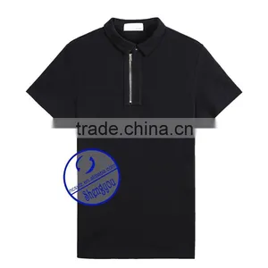 Custom Men's Blank Zipper Placket Polo Shirt thumbnail-4