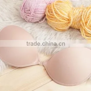 Seamless Adhesive Pink Sponge Front Closure Push Up Nipple Bra thumbnail-1