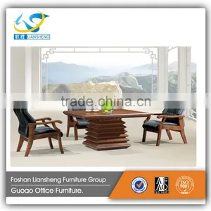 Popular Four Seats Small Size Square Solid Wood Negotiation Meeting Table GAT8612A thumbnail-1
