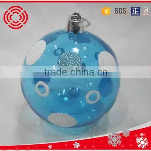 Promotional Lake Blue Transparent Plastic Christmas Ball for Tree Decoratrion thumbnail-1