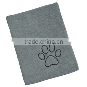 SINLAND Ultra Absorbent Microfiber Pet Towel With Embroidered Paw Print 30"x50" thumbnail-2