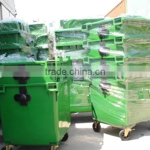 Eco Friendly Industrial Outdoor Hdpe 1100 Liter Garbage Bin Recycling thumbnail-2