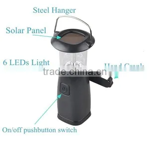 Popular 6 LEDS Solar Power Hand Cranking Dynamo Led Rechargeable Lantern thumbnail-3