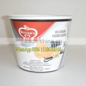 550ml Paper Ice Cream/dessert/Yogurt Container, Cup With Flat Lid,Spoon,Wooden Stick thumbnail-2