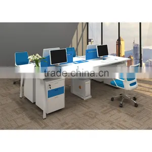 Modern Four People Office Workstation Metal Leg thumbnail-1