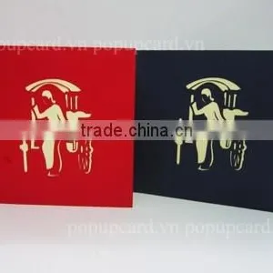 Viet Nam Girl and Pedicab Greeting 3d Pop up Card thumbnail-3